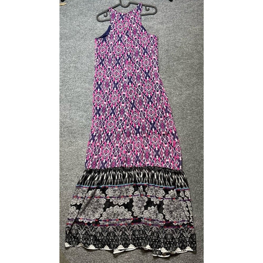 Express Womens Shift Dress Multicolor Lined Maxi Sleeveless Boho Mixed Print S - Picture 3 of 10